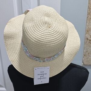 Kids Beige Sun Hat with Floral Band